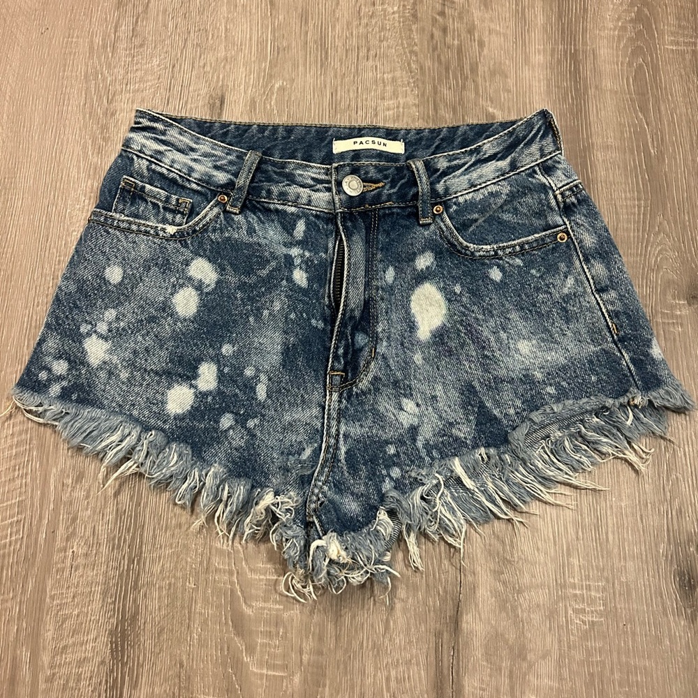 PacSun Blue Distressed Jean Shorts High-Waisted